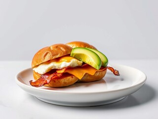Bacon and Egg Breakfast Sandwich with Avocado