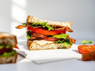Classic BLT Sandwich in Bright Light