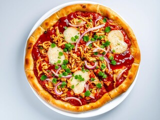 Gourmet Chicken Pizza Top View