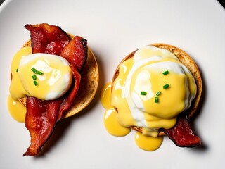 Gourmet Eggs Benedict with Bacon