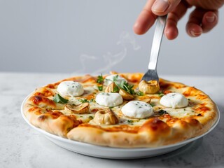 Hot Gourmet Mushroom Pizza