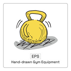 hand-drawn gym equipment illustration graphic