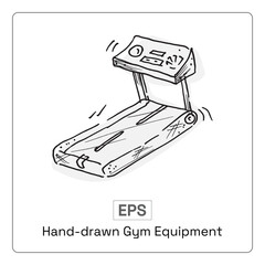 hand-drawn gym equipment illustration graphic