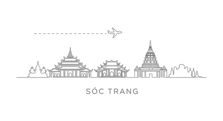 Obraz premium Soc Trang skyline Travel to Vietnam concept.