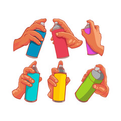 vector illustration of a hand holding a spray bottle