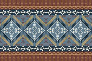 Geometric Diamond Motif in Teal Seamless Textile Print