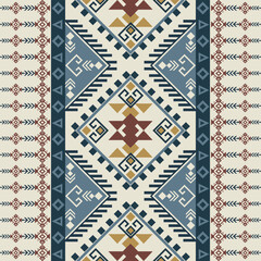 Geometric Diamond Motif in Teal Seamless Textile Print