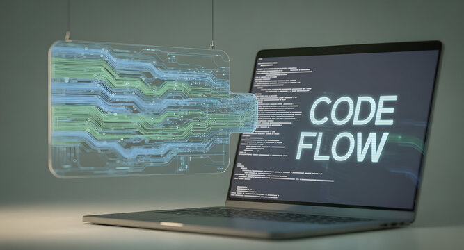 Digital circuit over laptop code flow