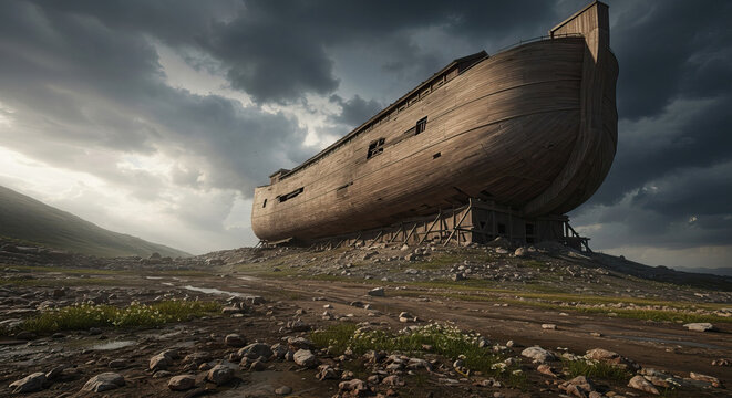 Noah's ark rest on mountains of Ararat after the great flood.