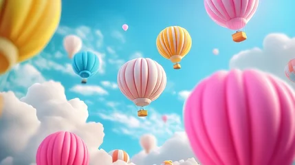 Wanddecoratie Luchtballon 3D summer balloon background  © Bilal