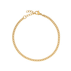Golden Necklace Chain Round Shape On PNG Transparent Background. Cut-Out Clipping Path With Adobe...