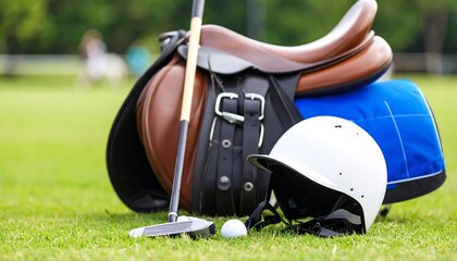Polo equipment on a grassy field (1)