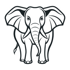 Elephant Line Art / Outline Vector