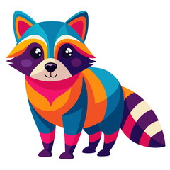 Raccoon Colorful Vector