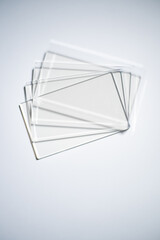 Transparent Acrylic Panels on White Background