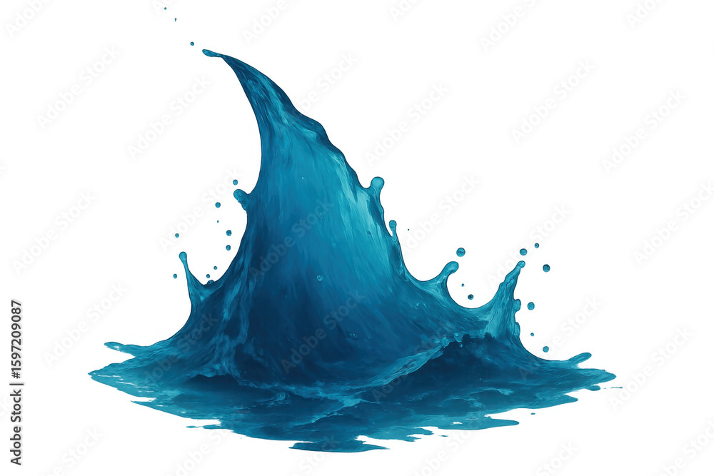 Aufkleber water droplets bursting skyward, generating vibrant splash pattern with translucent backdrop