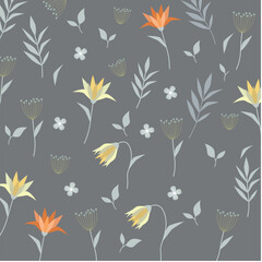   Floral background with yellow and orange flowers.