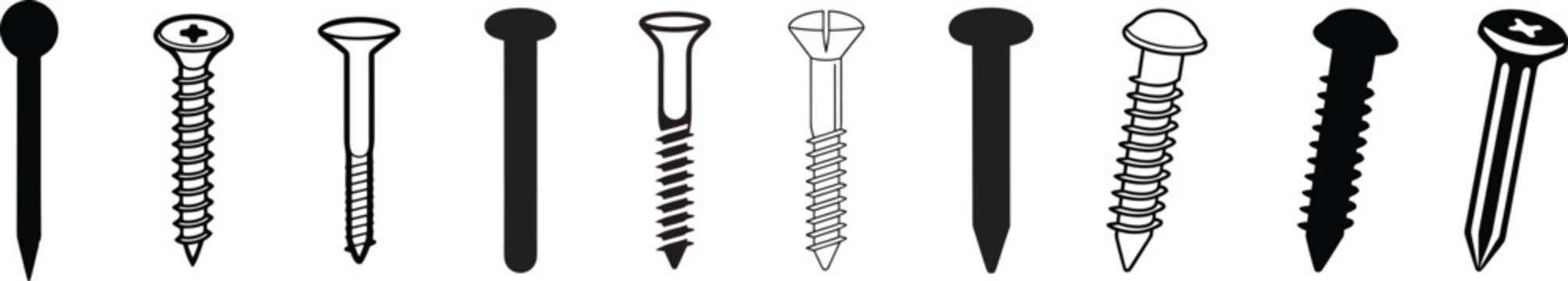 screws vector set.