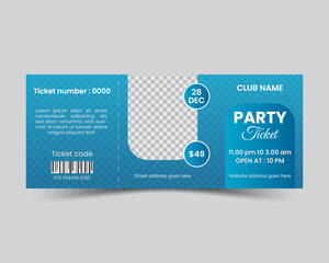 print ready party event ticket design template for club