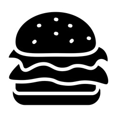 Cheeseburger Vector Glyph Icon Design