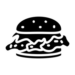 Chicken Burger Vector Glyph Icon Design