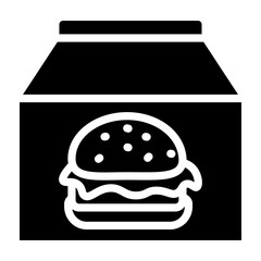 Takeout Bag Vector Glyph Icon Design