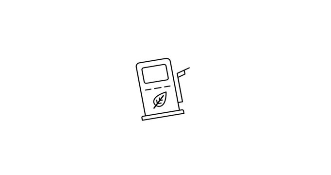 Animated icon of a gas station, representing fuel supply, energy refueling, and transportation services. Ideal for automotive platforms, fuel industry presentations, travel-related apps, logistics con
