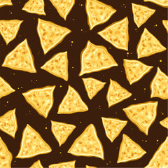 Vector Nachos Seamless Pattern