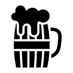 Beer Mug Vector Glyph Icon Design