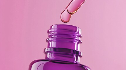 Pink Serum Dropper and Bottle, Beauty Treatment, Skincare Product