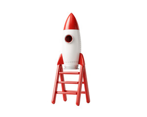 Rocket on ladder with smoke