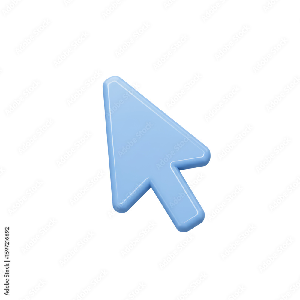 Poster light blue computer mouse cursor arrow icon isolated on transparent background