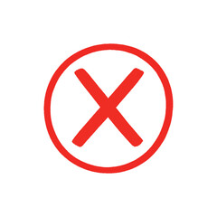 Obraz premium Red X Mark Icon Symbol Error Cancel Reject Sign Design.