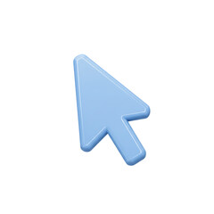 Light blue computer mouse cursor arrow icon isolated on transparent background