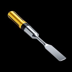 Fototapeta premium High-Quality Tool Image Featuring a Professional Chisel with a Sleek Design and Modern Aesthetic on a Black Background