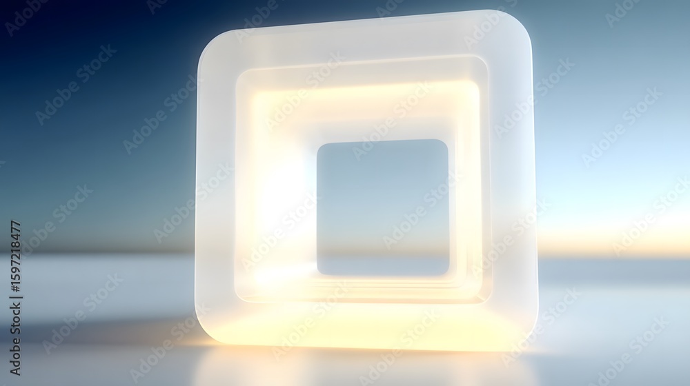 Poster illuminated square frame with nested layers