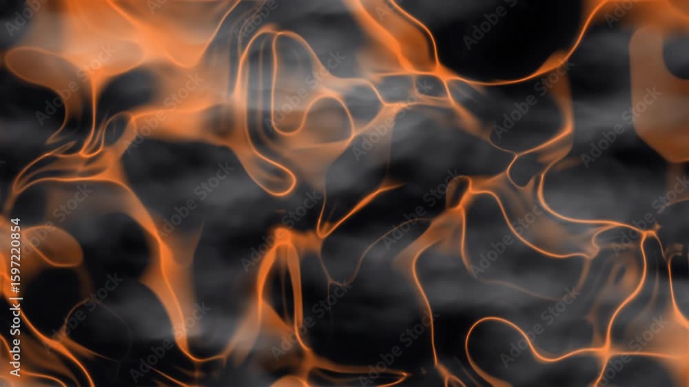 Poster halloween abstract fluid forms a dynamic composition of flowing, textured forms in vibrant orange an