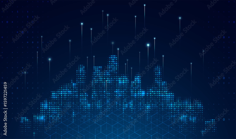 Poster abstract global technology background. futuristic data network representation. digital innovation co