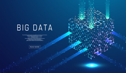 Abstract big data visualization. Big data code representation. Futuristic network or business analytics. Graphic concept for your design