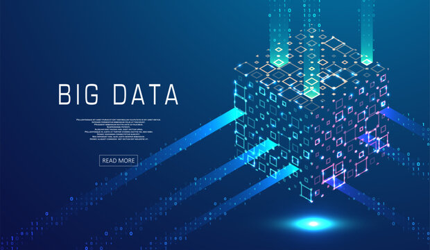 Abstract big data visualization. Big data code representation. Futuristic network or business analytics. Graphic concept for your design