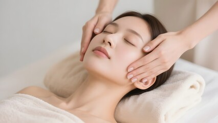 Obraz premium Relaxing Facial Massage at Spa
