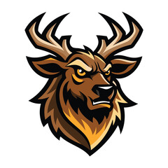 Aggressive Stag Deer Esport Mascot Logo