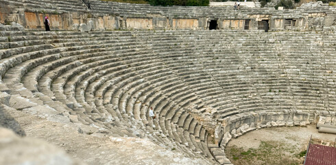 Stunning view of ancient amphitheater in a historic site during daytime exploration