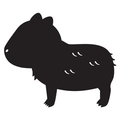 横向きのカピバラのシルエット