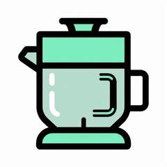 Obraz premium Teal colored, outline illustration of a blender