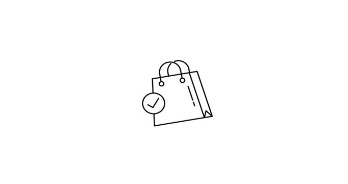 Animated icon of a shopping bag, symbolizing retail, e-commerce, and online purchasing. Perfect for use in shopping apps, business presentations, digital storefronts, and marketing materials. This cle