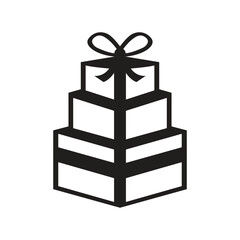 Gift box silhouette vector with ribbon