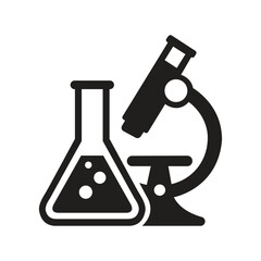 Science experiment lab silhouette icon