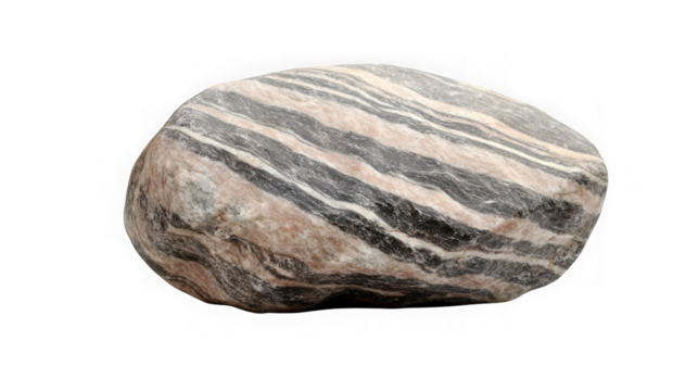 Striped agate stone isolated on transparent background
