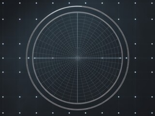 Circular grid target with radial lines circle